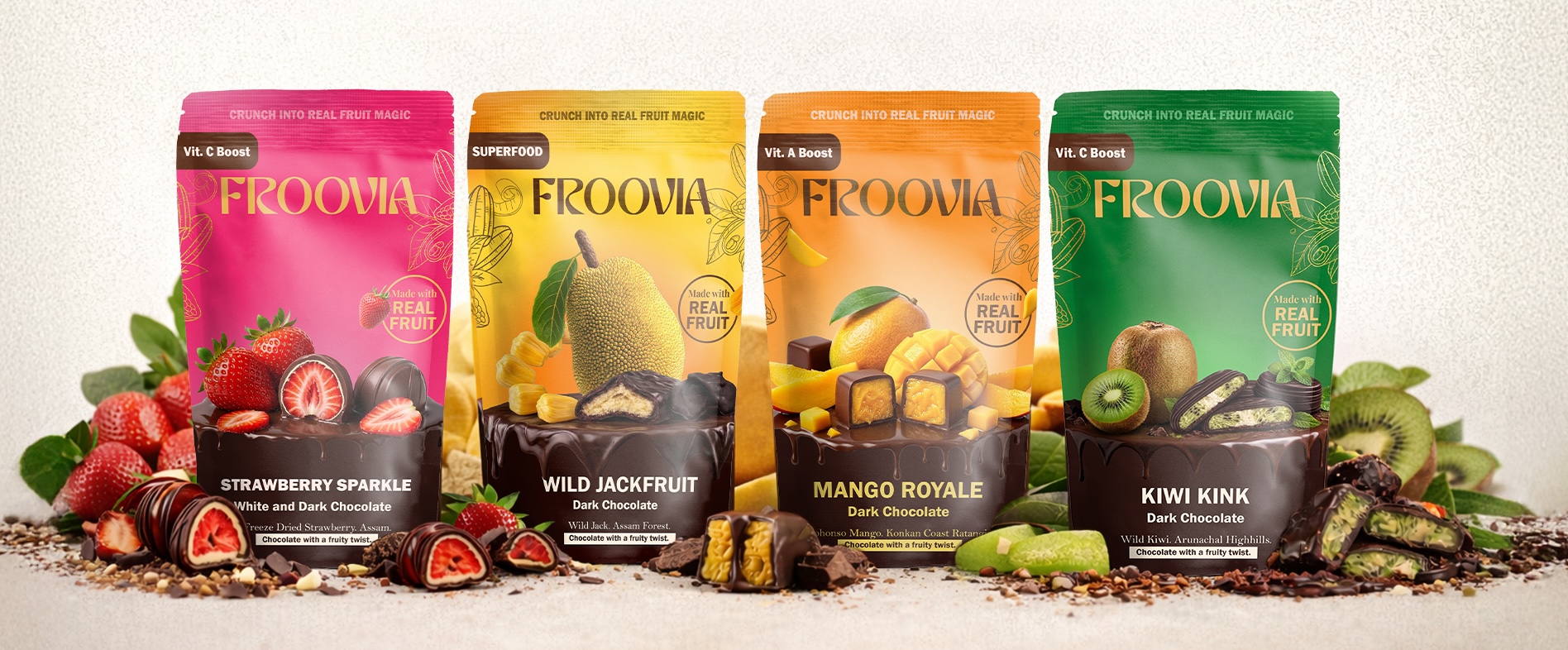 Froovia — four premium chocolate flavours